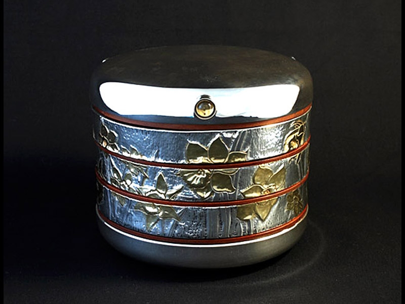 Jewel Box - 925 Silver, Mahogany, Semi Precious Stones, 2005 -150mm x 125mm