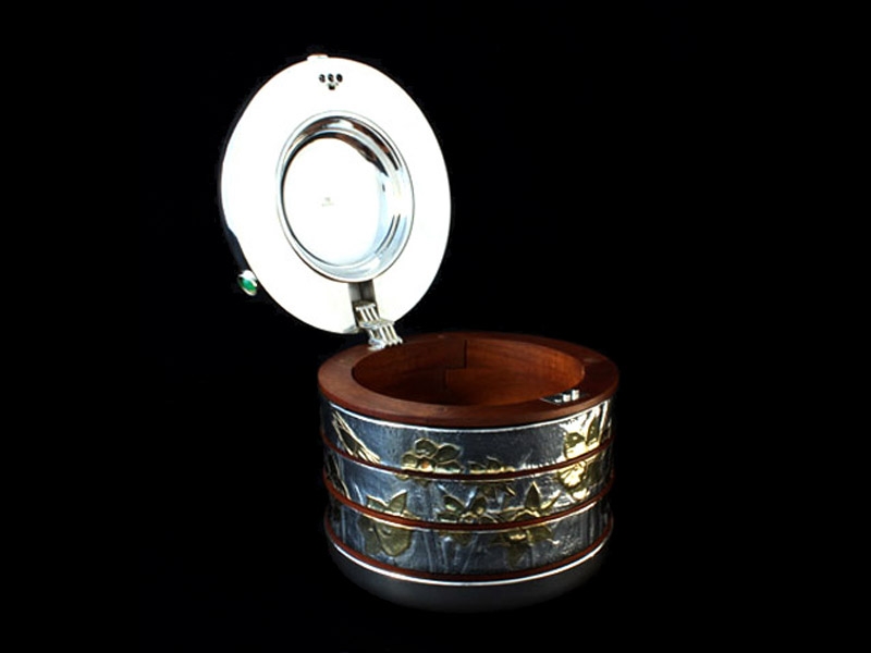 Jewel Box - 925 Silver, Mahogany, Semi Precious Stones, 2005 - 15cm x 15cm x 12.5cm