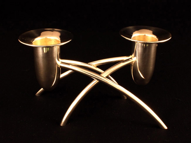 Candleholder Yhdess (Together) - 925 Silver, 2008 - 13.5cm x 4.5cm x 7.5cm. Kultakeskus Oy, Finland.